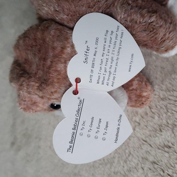 Sniffer Puppy Dog 🐶Ty Beanie Baby Basset Hound Doggie🐶Gift Toy Collectible NWT - Picture 5 of 12